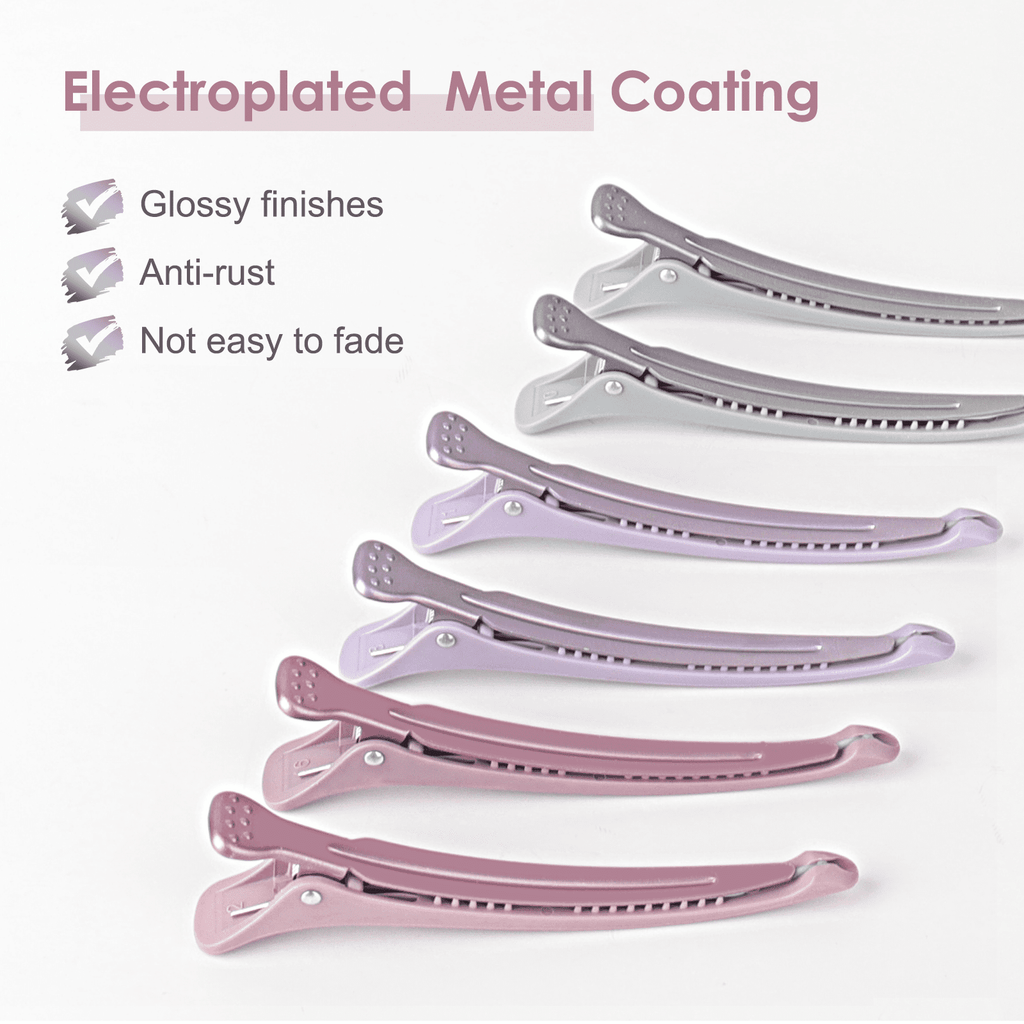 12pcs Professional Hair Clips, No Crease Duck Billed Hair Clips for Cutting, Styling, Women, Morandi - Image 2