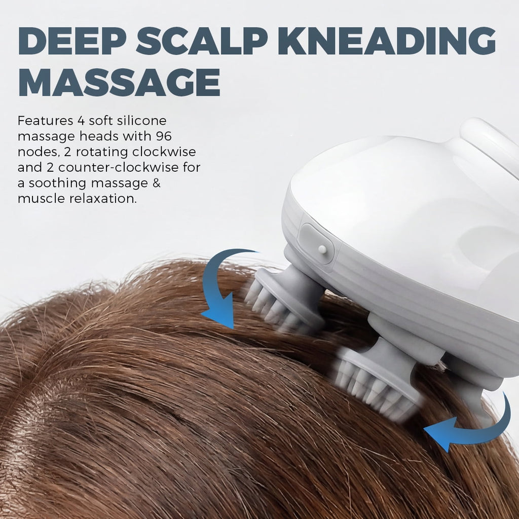 OVIMAZ Electric Scalp Massager, Cordless Waterproof Head Massager with Kneading Nodes, Handheld Hair Shampoo Brush for Deep Cleaning & Relax - Image 4