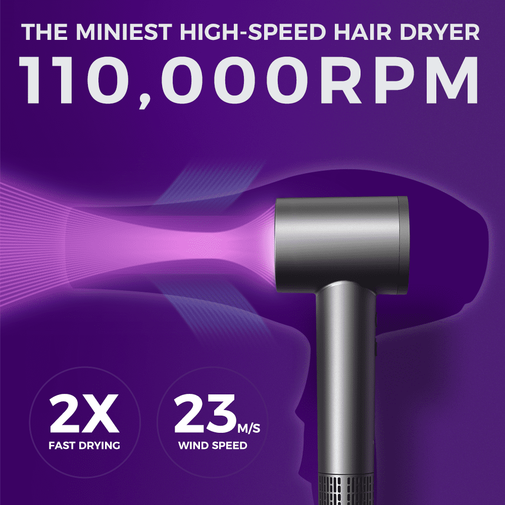 High Speed Professional Ionic Blow with Magnetic Nozzle, Gray - Image 2