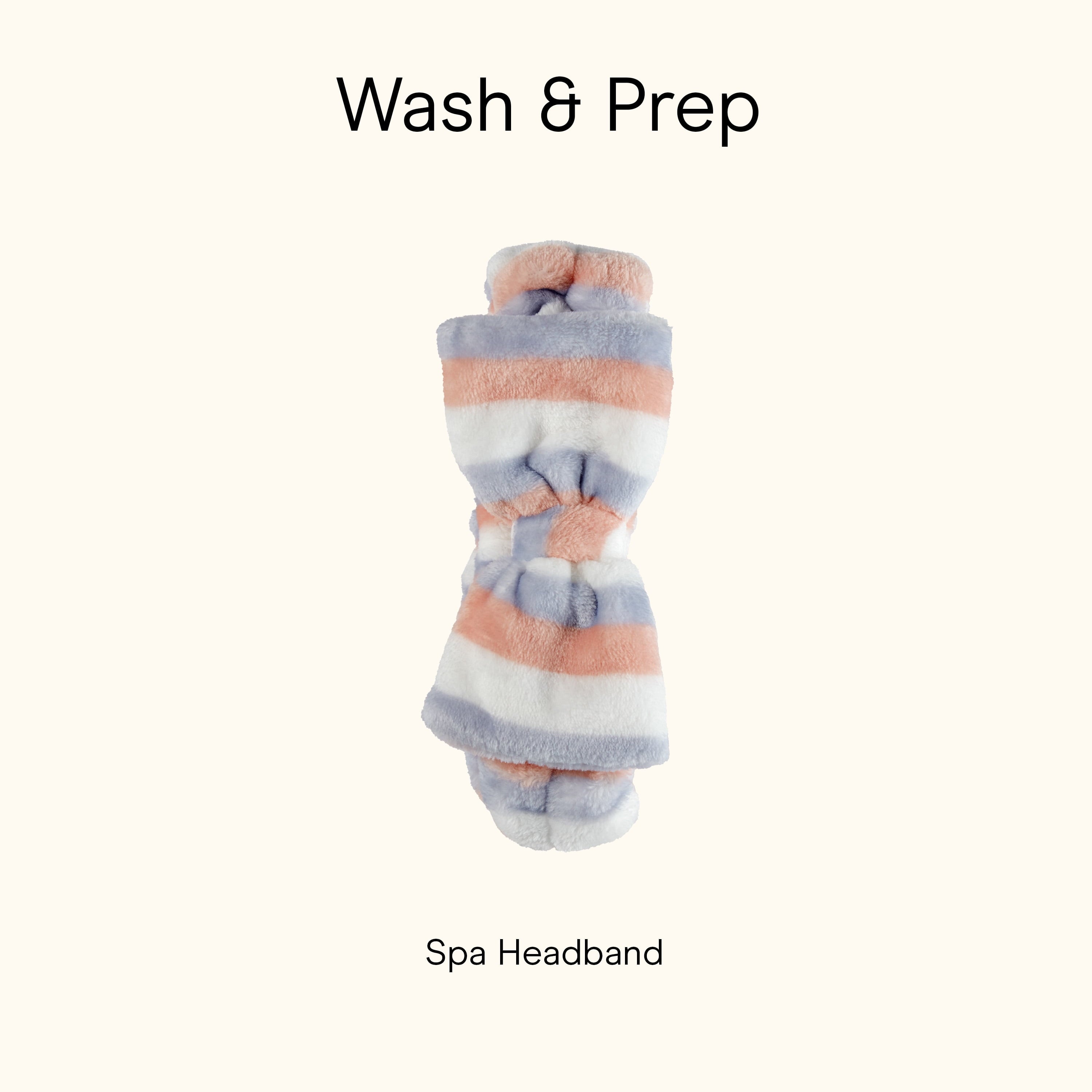 Striped Spa Headwrap with Bow for Face Washing and Beauty Routines - Image 5