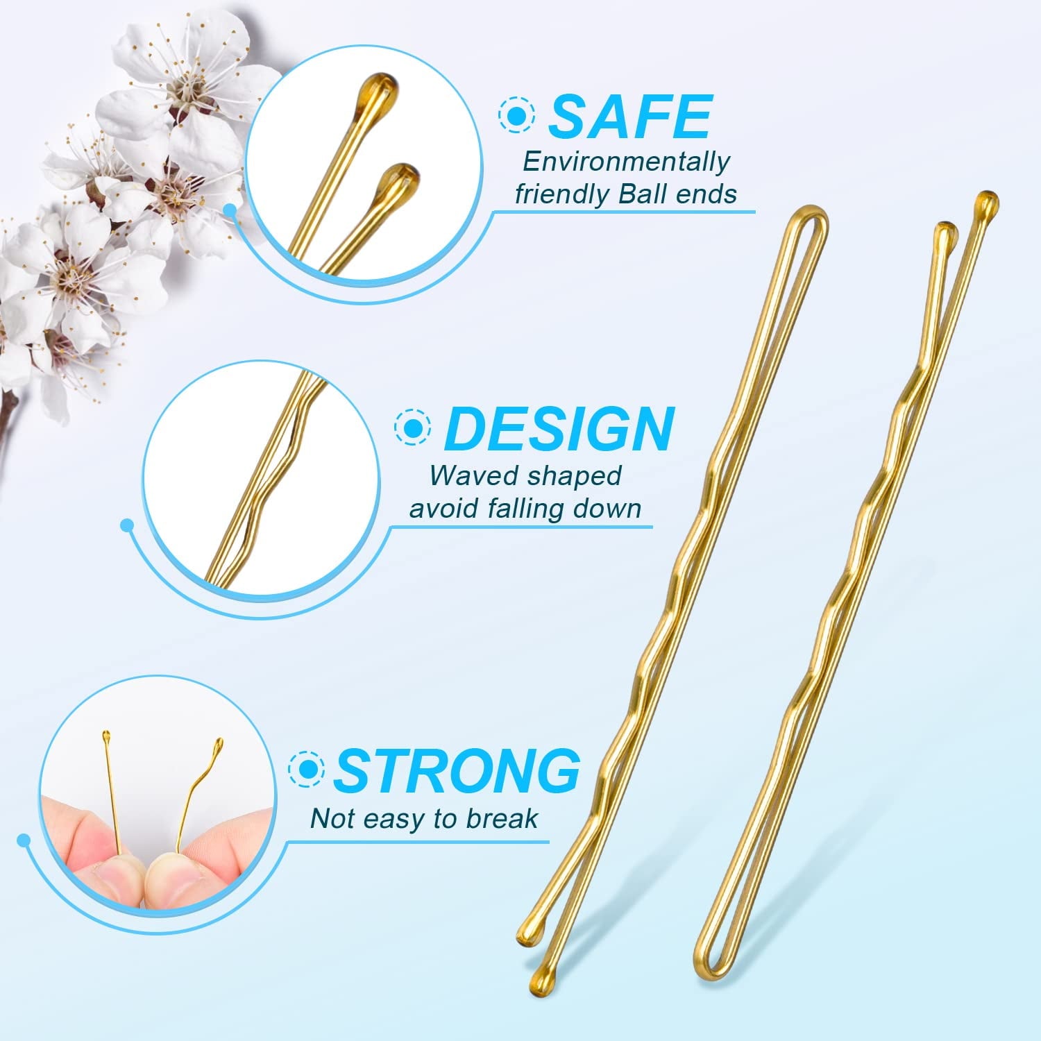 Large Bobby Pins Blonde, 2.75" Jumbo Hair Pins Blonde Long bobby Pins for Thick Hair for Women Girls with Box-120 count - Image 3