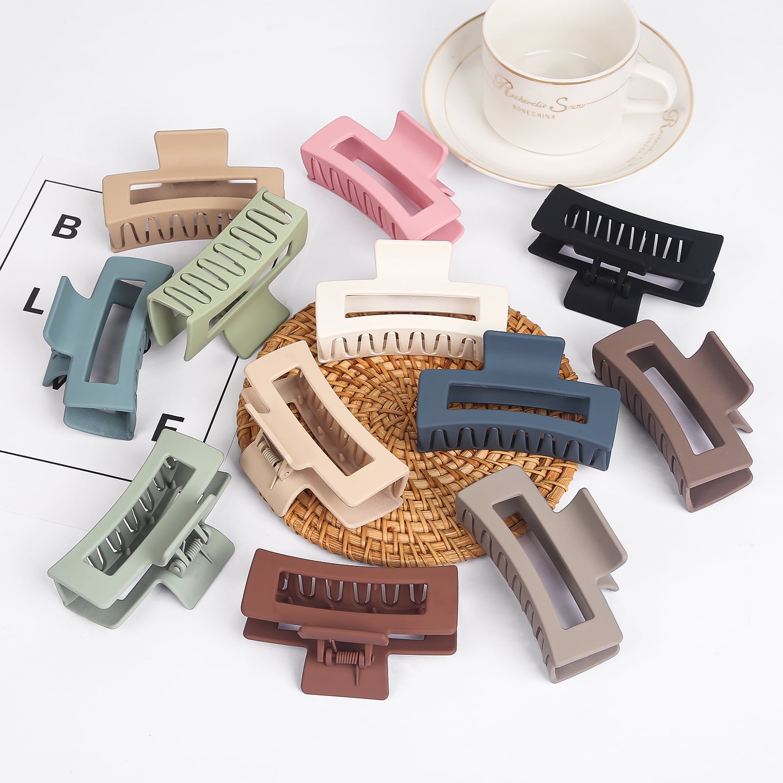 Vigorpace 12 Pack 3.5" Medium Hair Claw Clips for Women Thick Thin Hair, Strong Hold Banana Clips - Image 3
