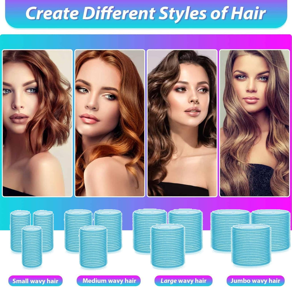 MRSXXNTY Rollers Hair Curlers 44 Pcs Set with 24Pcs Hair Rollers 4 Sizes (6 Jumbo Rollers/6 Large Rollers/6 Medium Rollers/6 Small Rollers) - Image 6