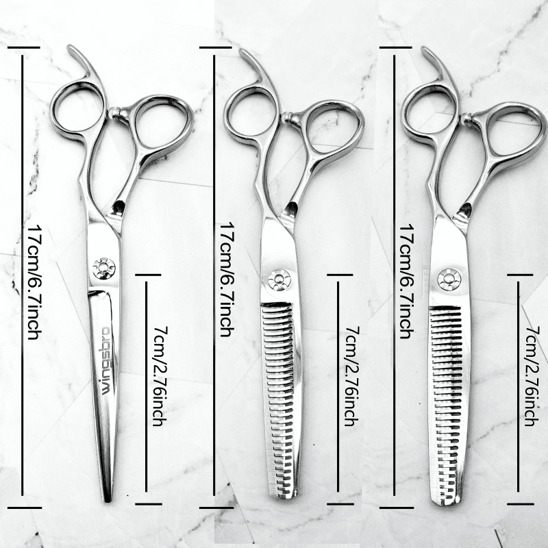 wingsbro 6.7 inches Silver Hair Cutting Scissors for Men and Women, Professional Salon Barber Hairdressing Scissors - Image 2