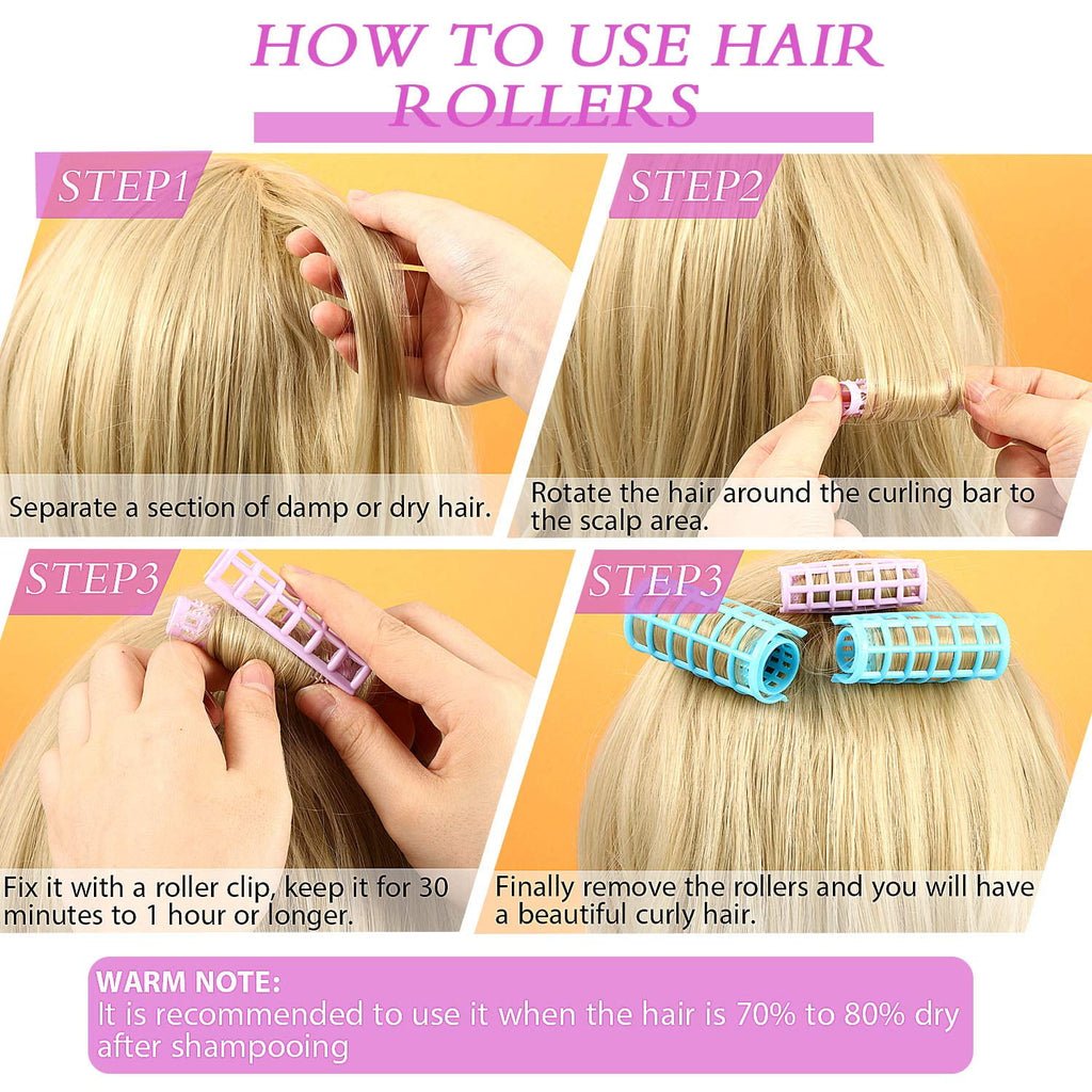 30 Plastic Hair Rollers, 5 Sizes Self-Grip Curlers, Hair Rollers for Long Medium Short Thin Fine Hair, No Heat Requir... - Image 4