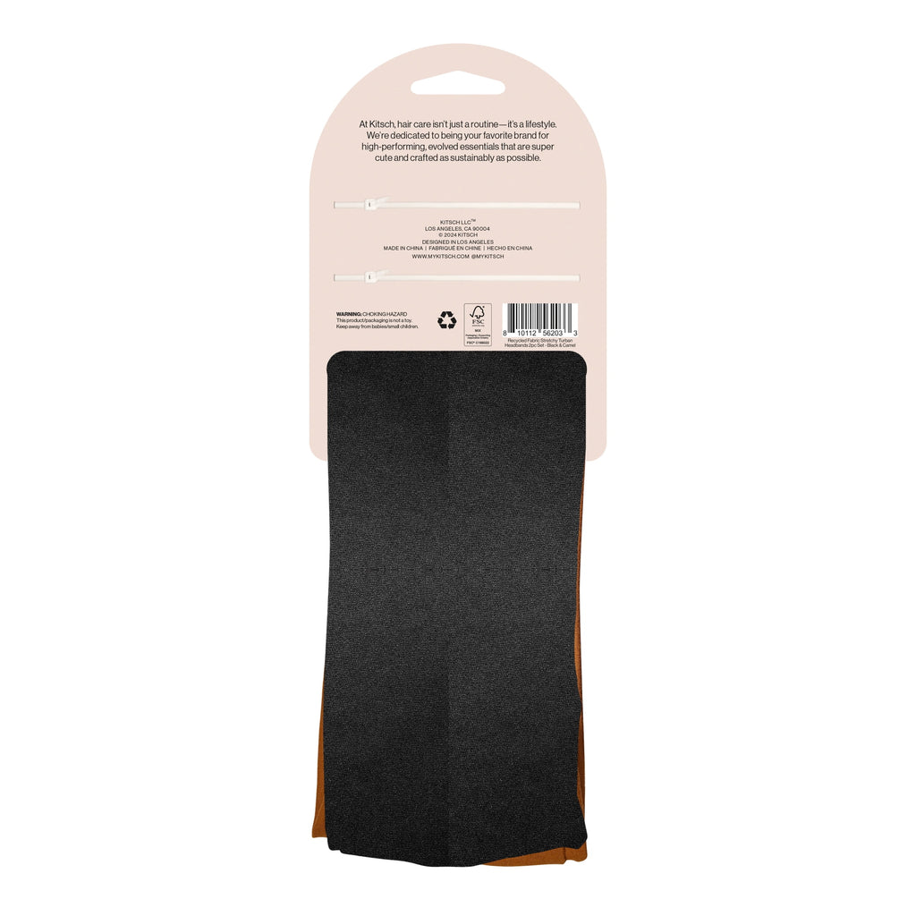 Fashion Headband, Black and Camel, 2 Pack - Image 5