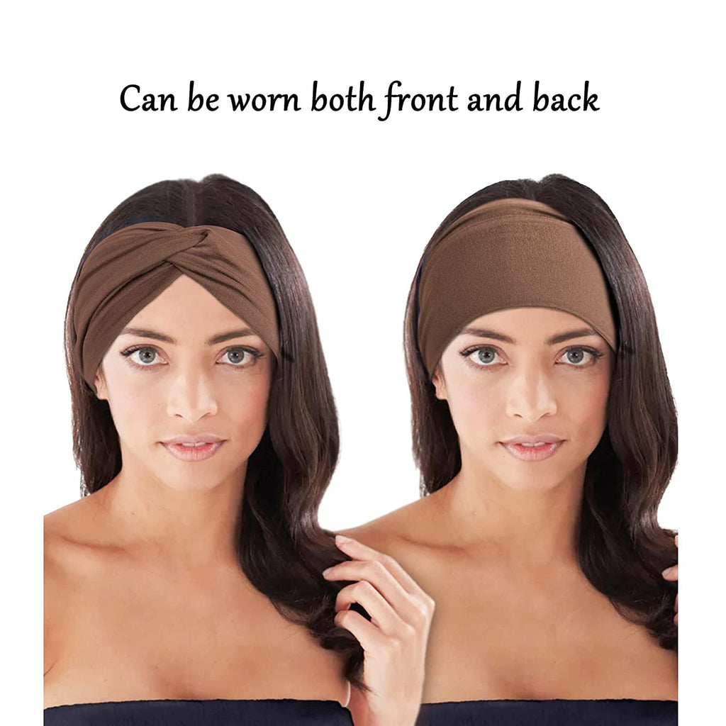 10 Pcs Wide Headbands for Women, Large Sport Workout Stretch Non-slip Big Hair Bands - Image 4
