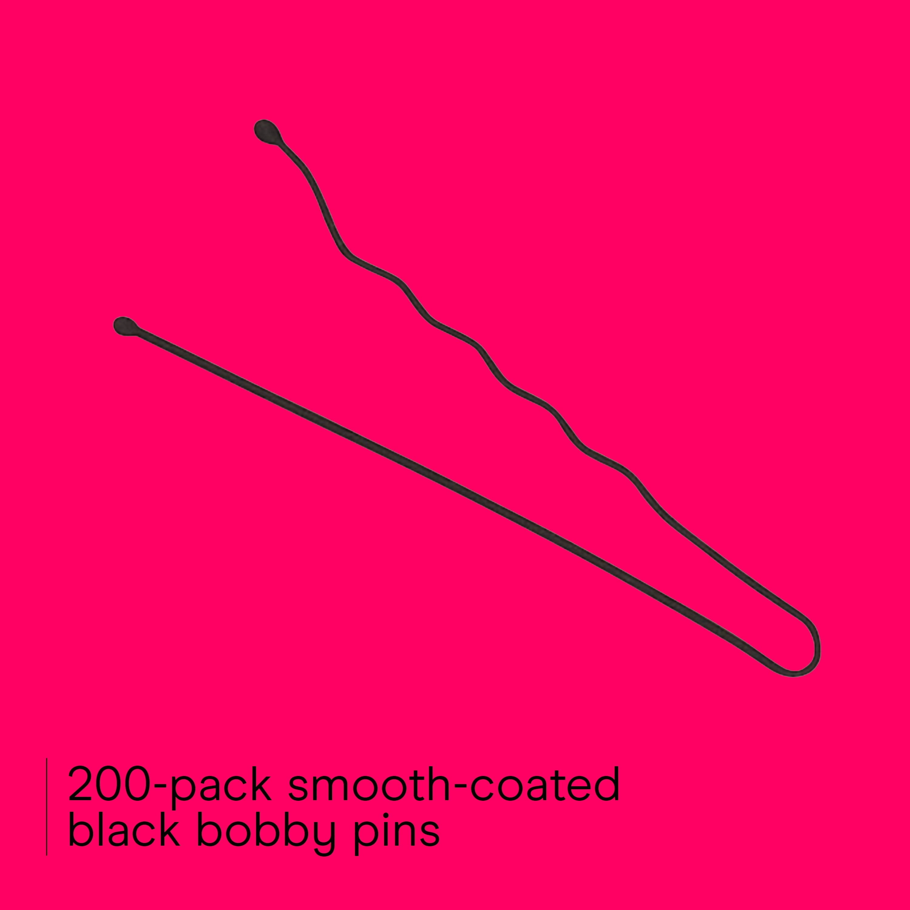 Conair Styling Essentials Bobby Pins, Black, 200 Count with Storage Pouch - Image 3