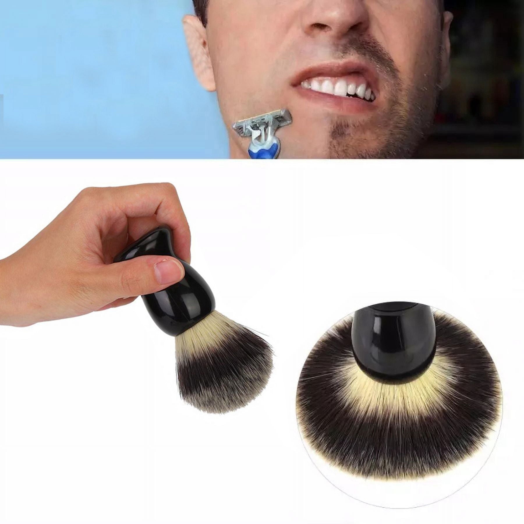 Wood Beard Brush Hairdresser Shaving Tool Men Mustache Comb Kit Shaving Stand Holder Set - Image 2