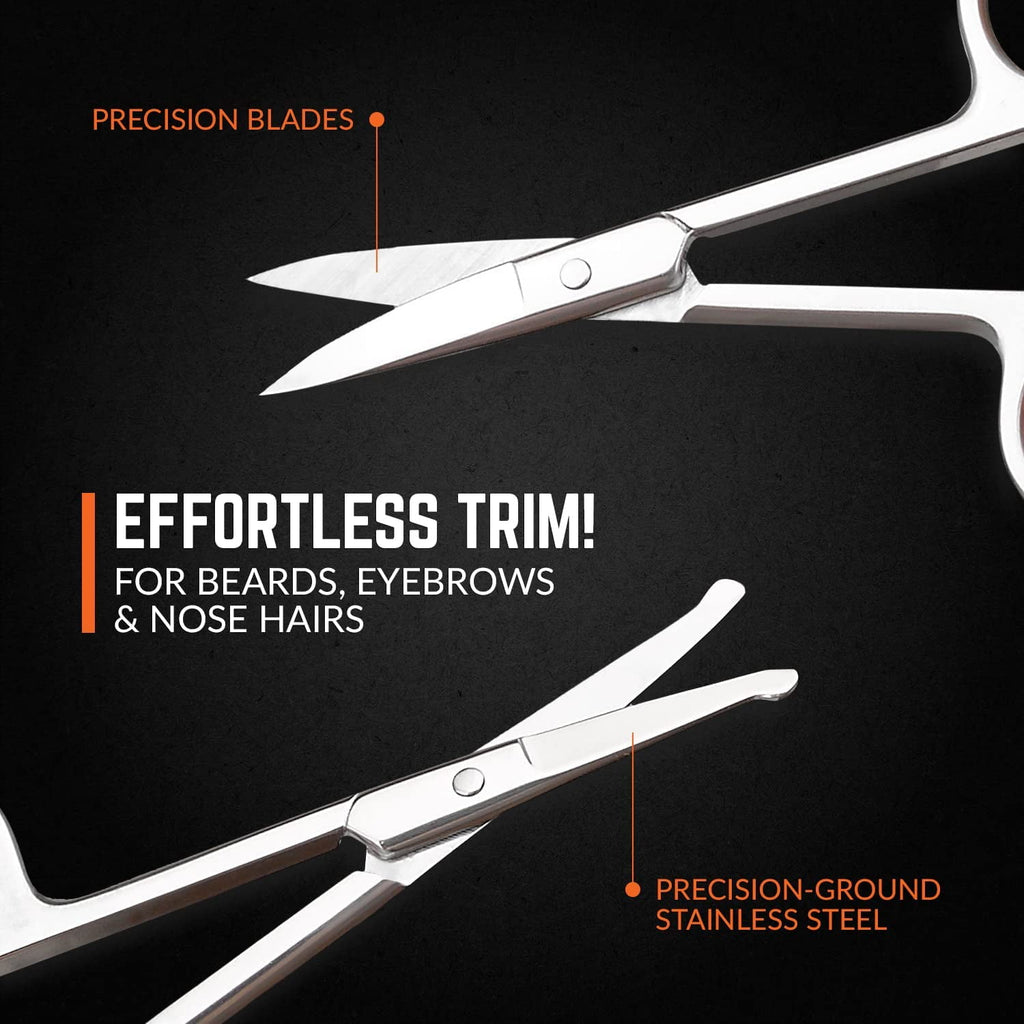 Stainless Steel Grooming Scissors for Unisex, Facial Hair Trimming Set, 2 Piece - Image 3