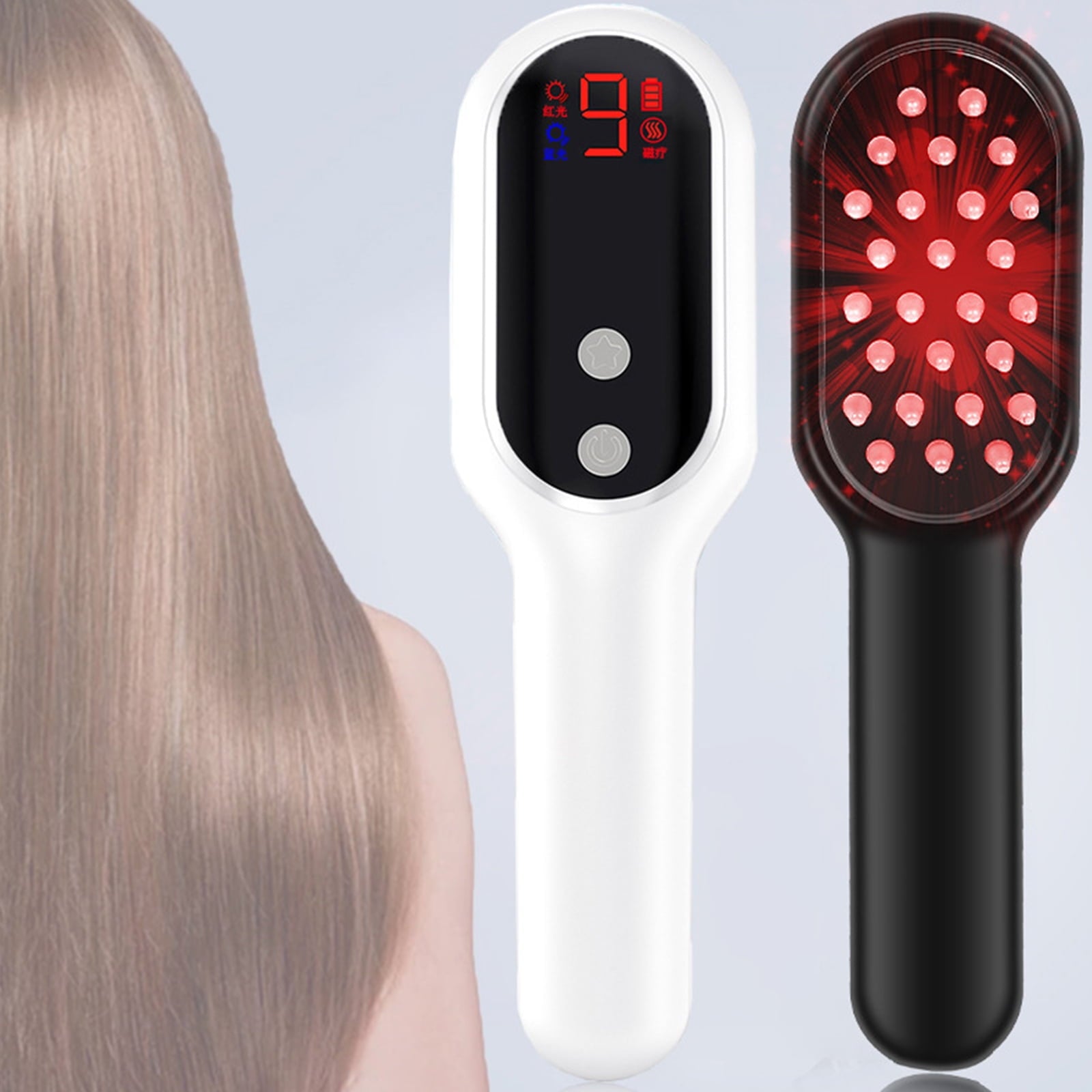 Comb, Anti Hair Loss Head Care Massage Comb Brush, Red Blue Light Phototherapy Vibration Hair Regrowth Brush for Hair... - Image 4