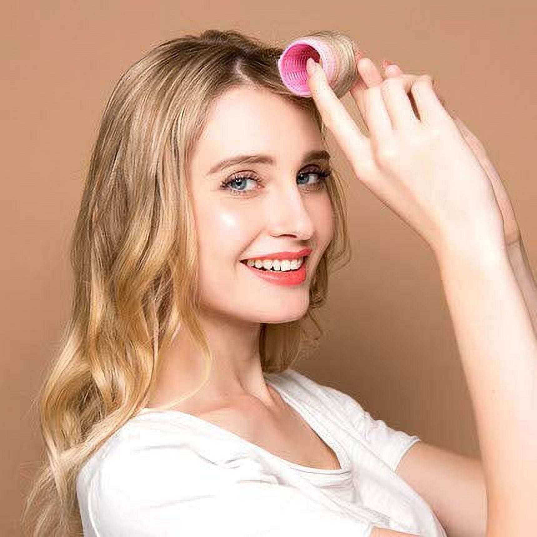 Casewin Plastic Hair Curlers Rollers, 12Pcs Large Big Hair Roller Sets, Self Grip Hair Curlers Rollers for Long Medium Short Thick Fine Thin - Image 3
