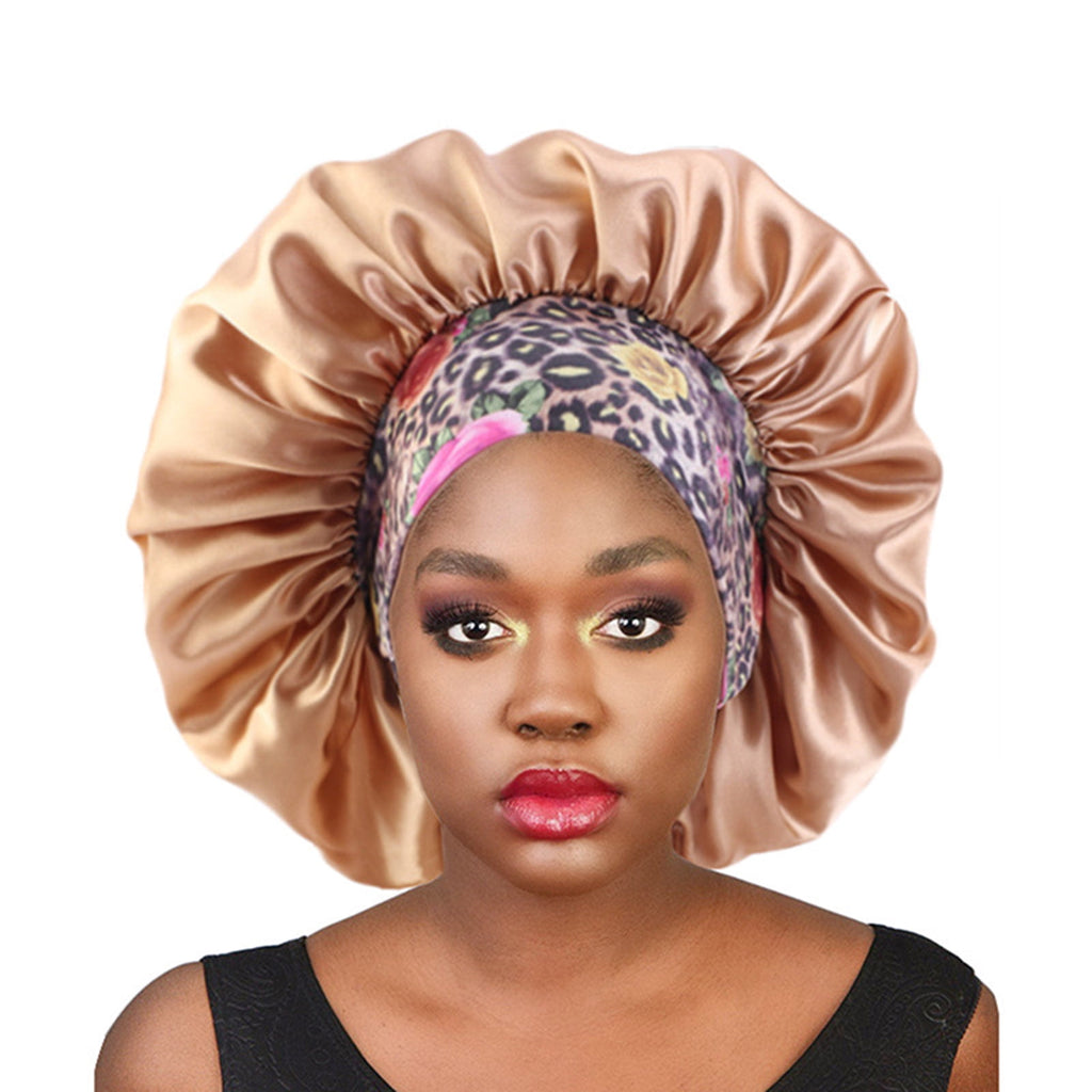 3 Pcs Satin Hair Bet For Sleeping, Sleeping Bet With Printed Wide Headbands Red Black Blue Satin Caps For Women Large... - Image 3
