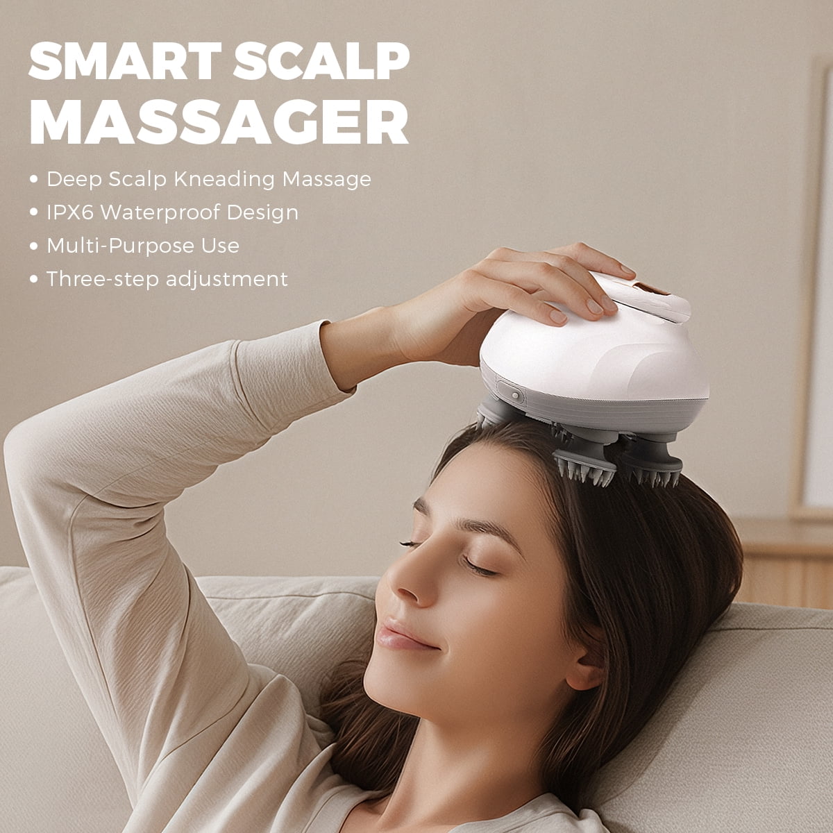 OVIMAZ Electric Scalp Massager, Cordless Waterproof Head Massager with Kneading Nodes, Handheld Hair Shampoo Brush for Deep Cleaning & Relax - Image 2