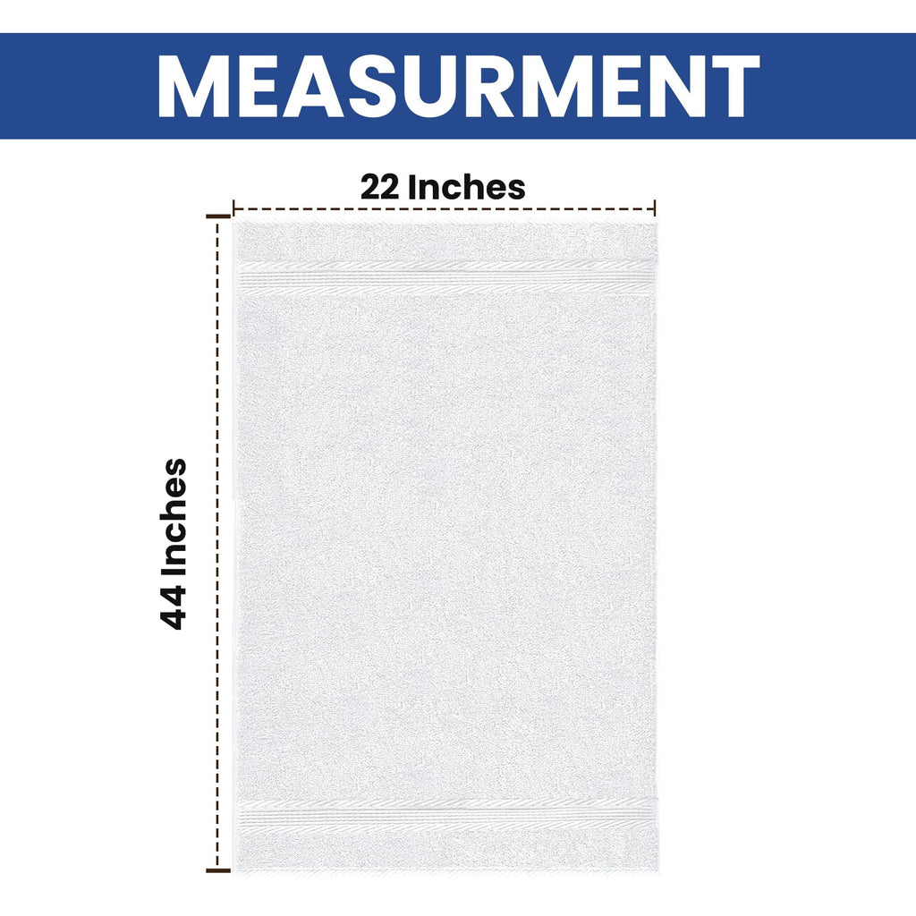22x44 in, 100% Cotton Zero Twist Luxury Small Bath Towels (White) 6 Pack - Image 2