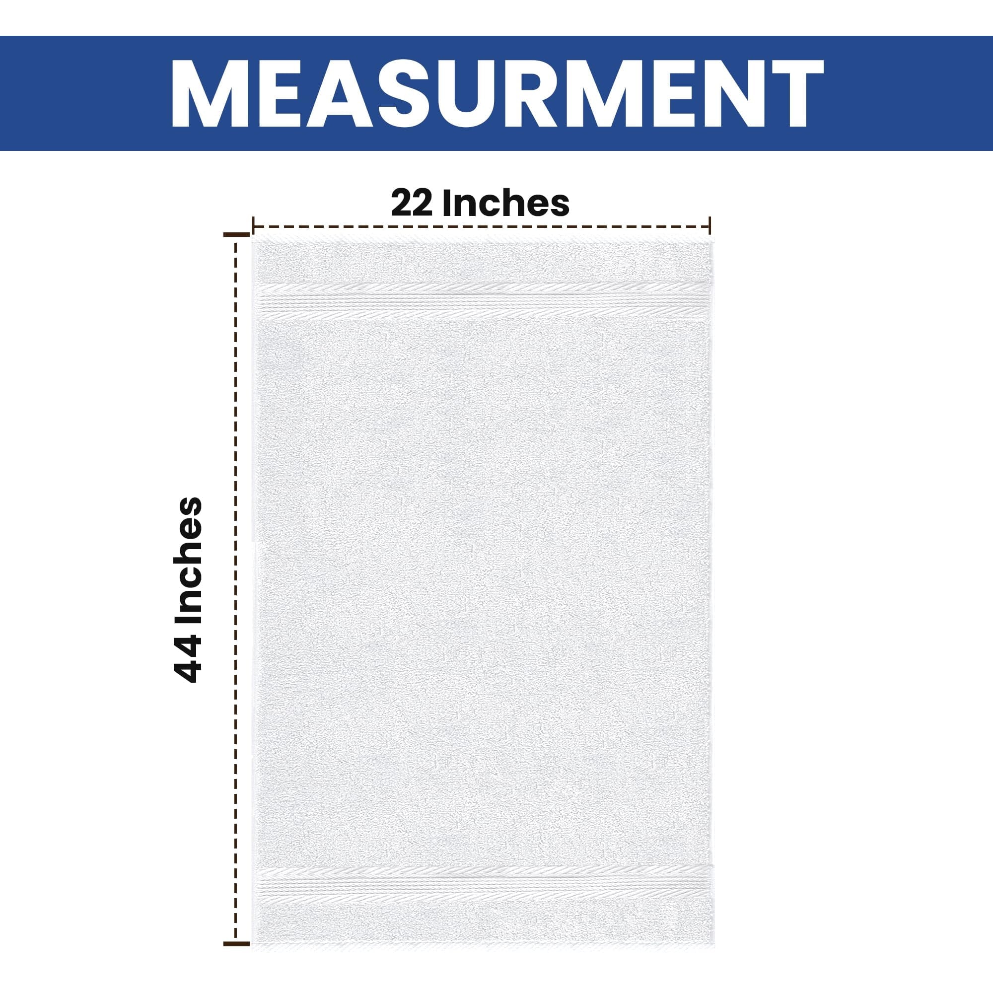 22x44 in, 100% Cotton Zero Twist Luxury Small Bath Towels (White) 6 Pack - Image 2