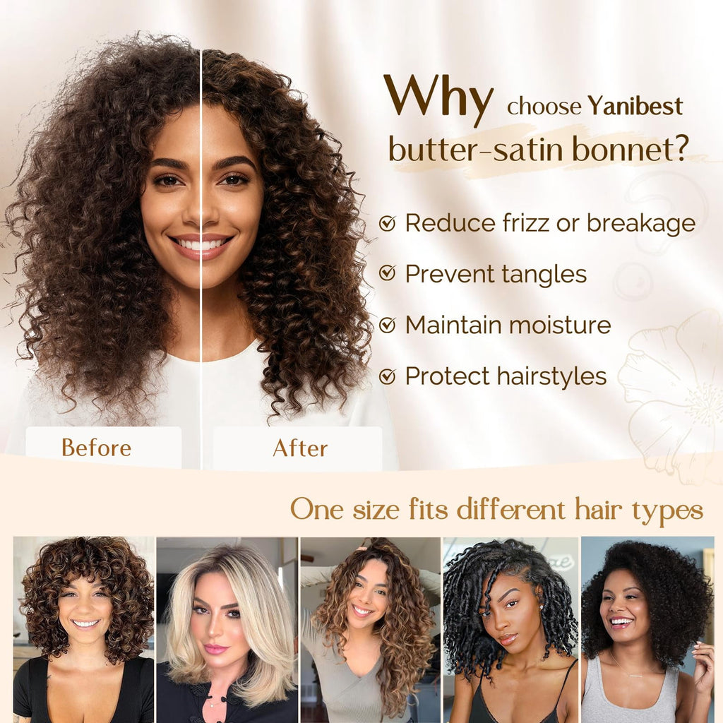 Adjustable Silk Bet for Sleeping Women Double Layer Satin Bet Reduce Friction Prevent Frizz Curly Hair - Image 2