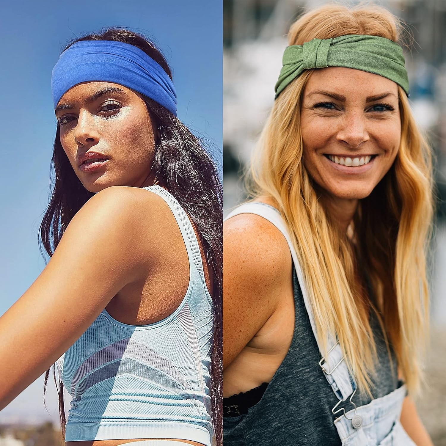 6 Pack Wide Headbands for Women Non Slip Soft Elastic Hair Bands Yoga Running Sports Workout Gym Head Wraps, Knotted ... - Image 4