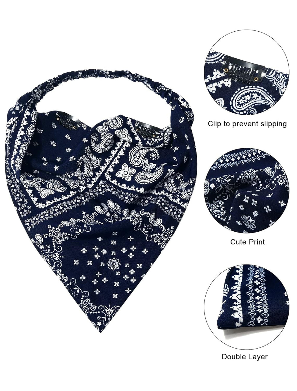 3 Pcs Floral Elastic Hair Scarf Headbands Hair Bandanas Head Kerchief Bohemia Chiffon Turban Triangle Scarves - Image 3
