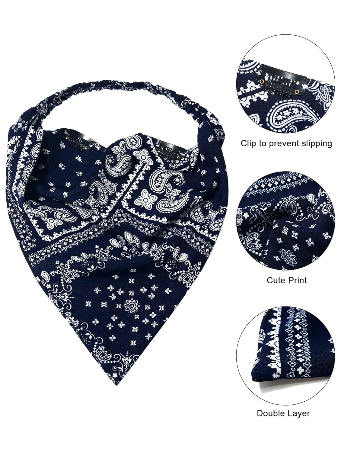3 Pcs Floral Elastic Hair Scarf Headbands Hair Bandanas Head Kerchief Bohemia Chiffon Turban Triangle Scarves - Image 3