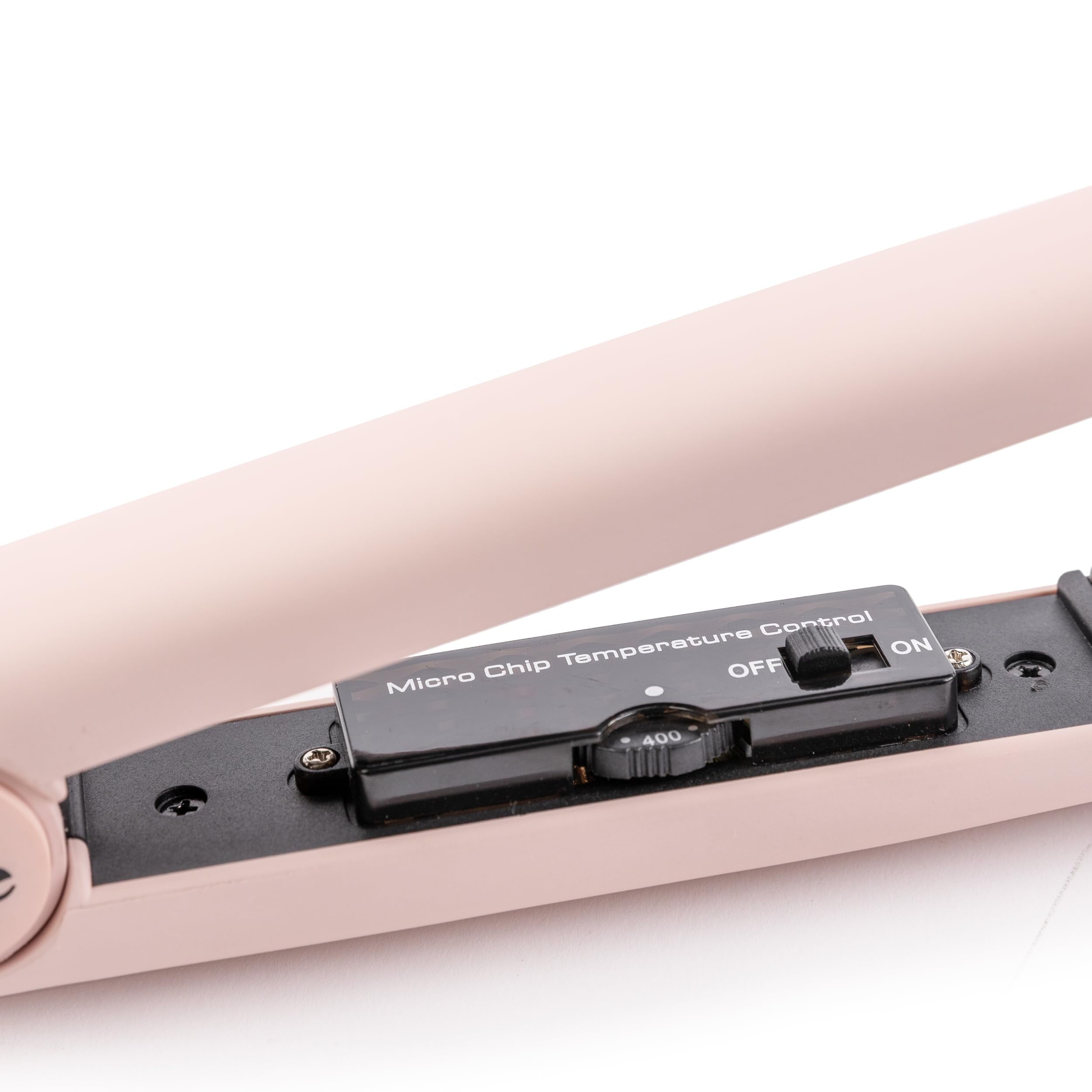 L'ange Hair Aplatir Professional 1-Inch Ceramic Flat Iron Hair Straightener, Automatic Shutoff, Blush - Image 2