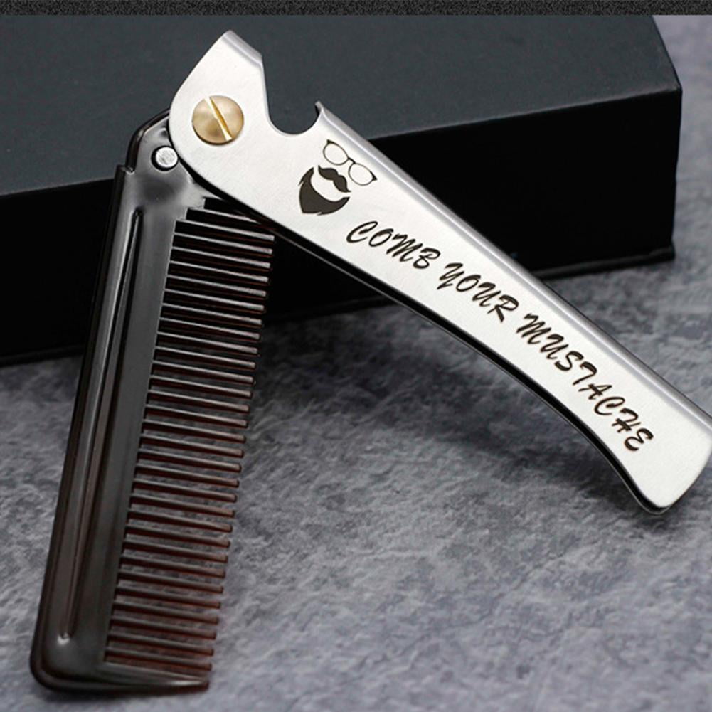 Steel Beard and Mustache Comb Folding Fine Comb New Pocket .Prof - Image 6