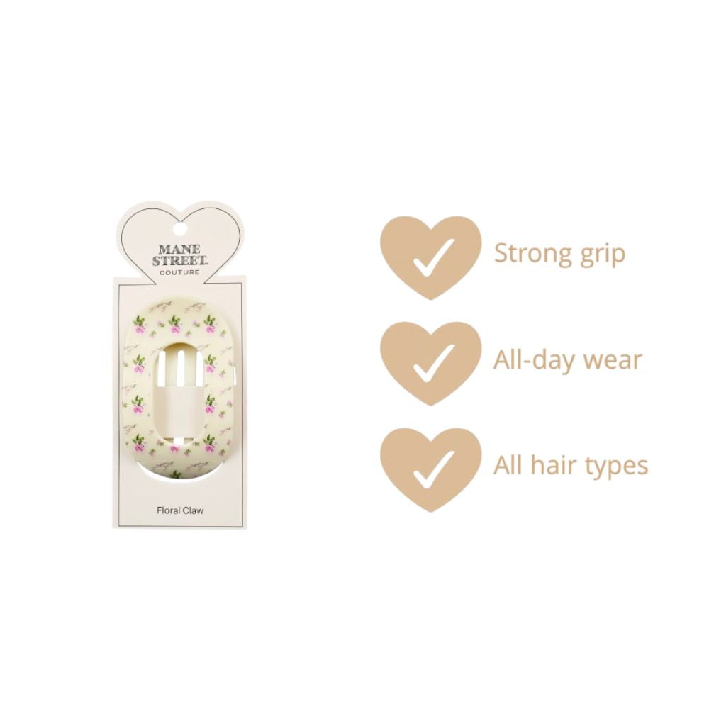 Mane Street Couture Vintage-Inspired Floral Hair Claw Clip for Women - Strong Grip and Comfortable - Image 4