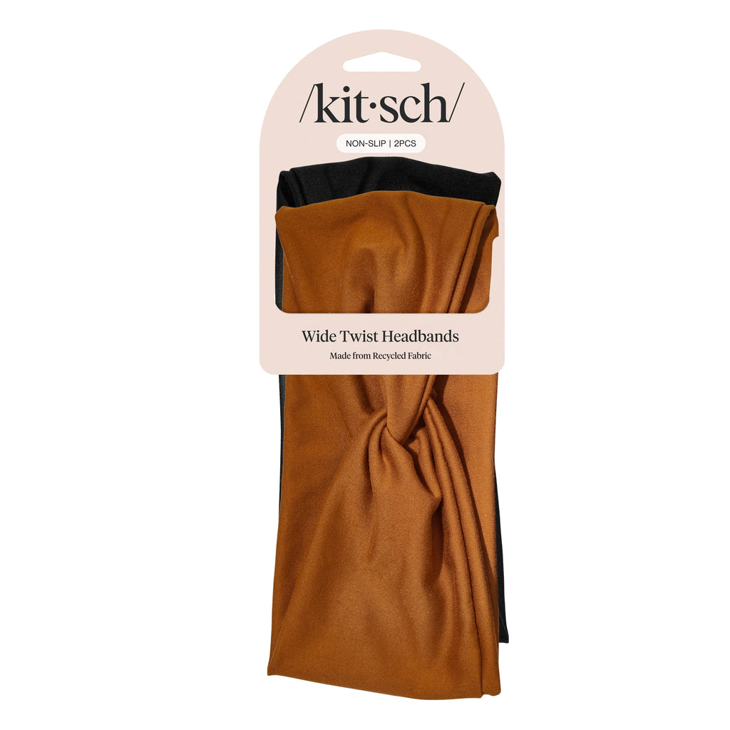 Fashion Headband, Black and Camel, 2 Pack - Image 6
