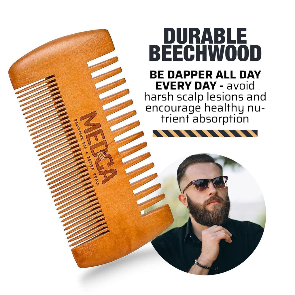 Wooden Beard & Hair Comb Set for Men Grooming Comb for Beards, Mustaches, and Head Hair - Image 4