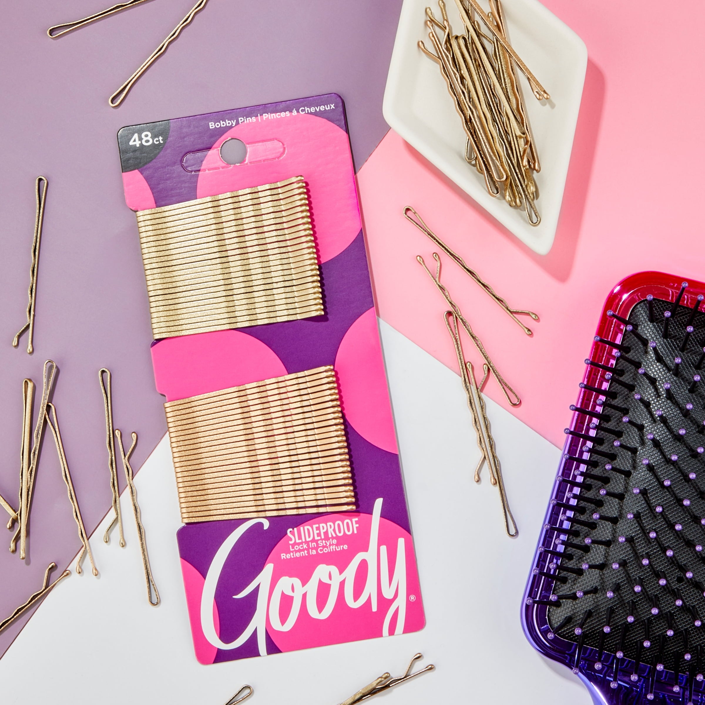 Goody Blonde Bobby Pins, Slide Proof Grip Comfort Tip, Pain Free Wear, Blonde, 48Ct - Image 2