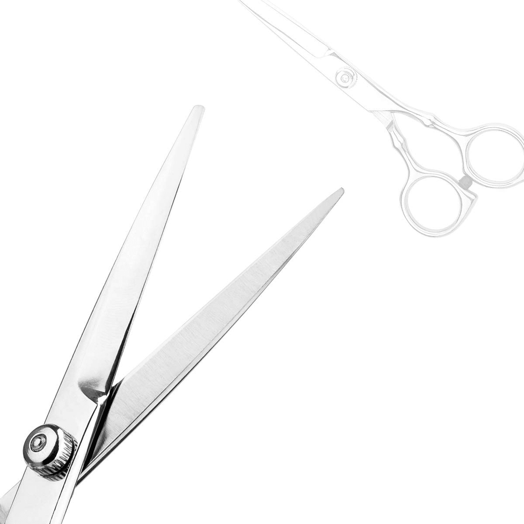 Inch Professional Set ,Thinning Shears Kit, Grooming cut Kit,Right Left Handed Barber Scissors-Silver - Image 3