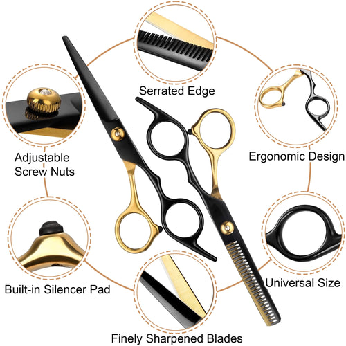cyrico Scissors, 10 PCS Professional dressing Scissors Set for Men and Women, Multifunctional Stainless Steel Thinnin... - Image 2