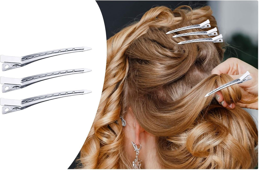 36pcs For Styling 3.5 Inch Silver Sectioning Metal Pin Curl Long Roller Duckbill dressing Alligator Curl For Women Gi... - Image 5