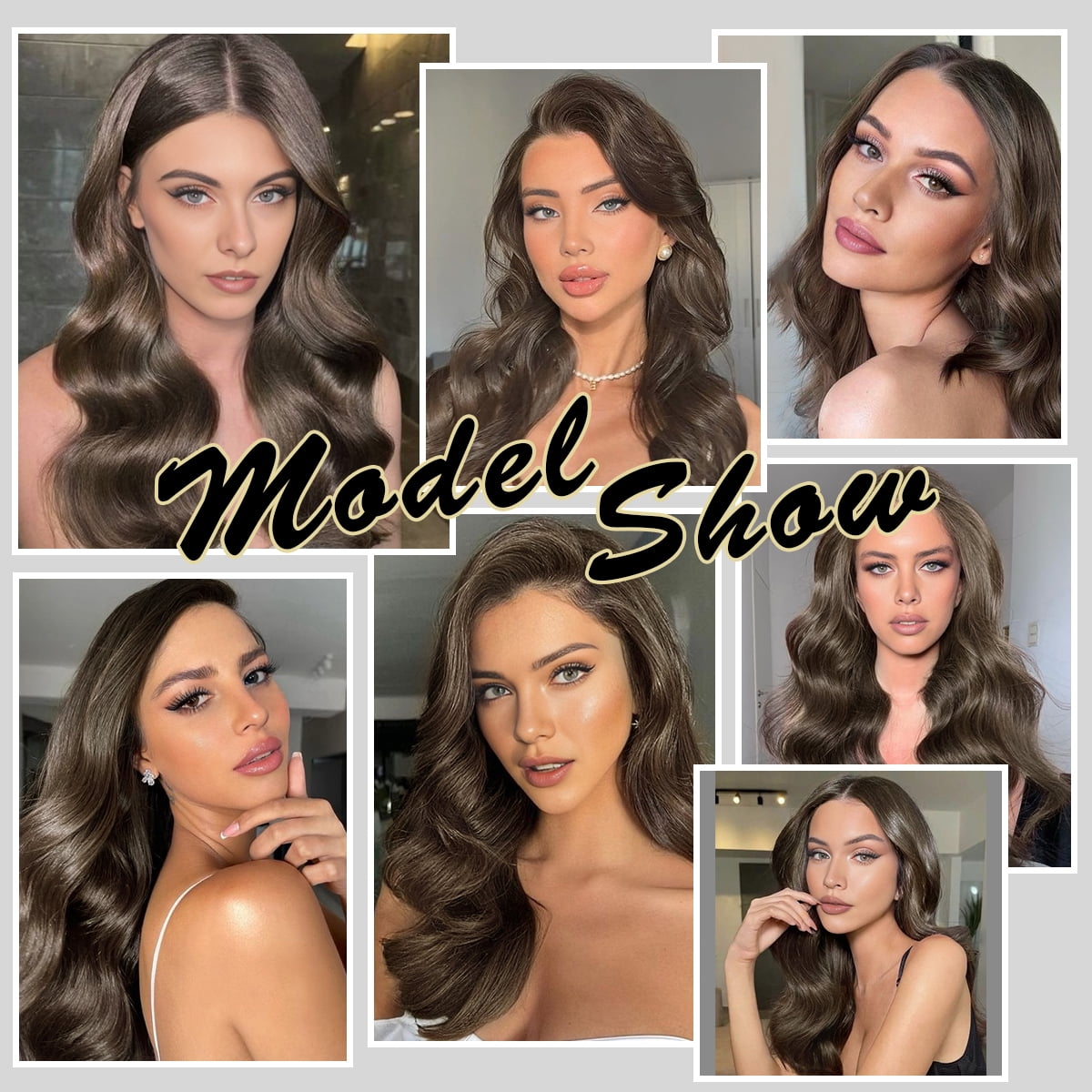 Brown Clip in Hair Extensions 23 Inch 4pcs Long Wavy Hair Extensions Double Weft Synthetic Hairpieces for Women - Image 2