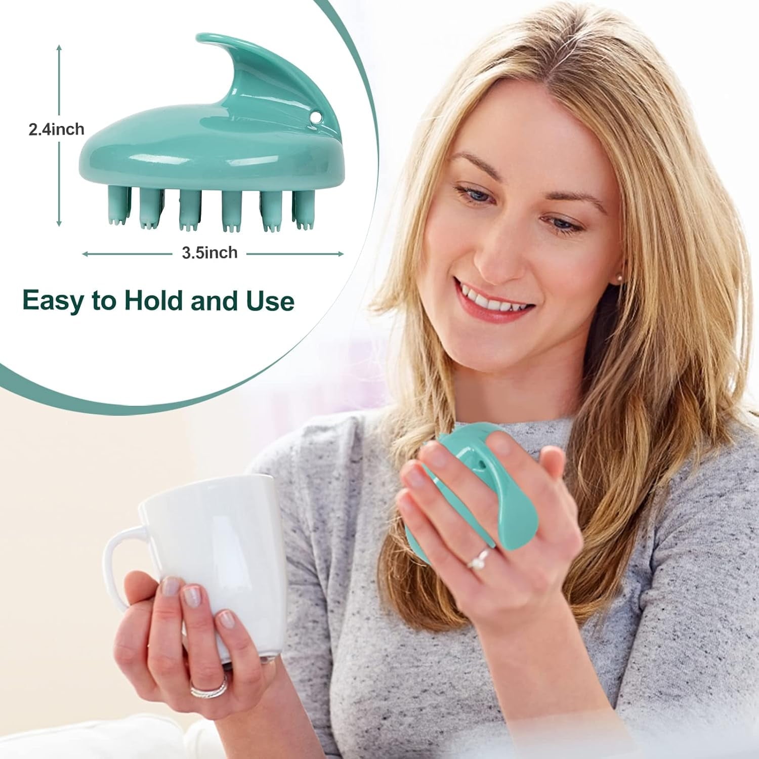 Hair Shampoo Brush with Soft Silicone Head Massager for Cleansing & Dandruff Removal - Image 5