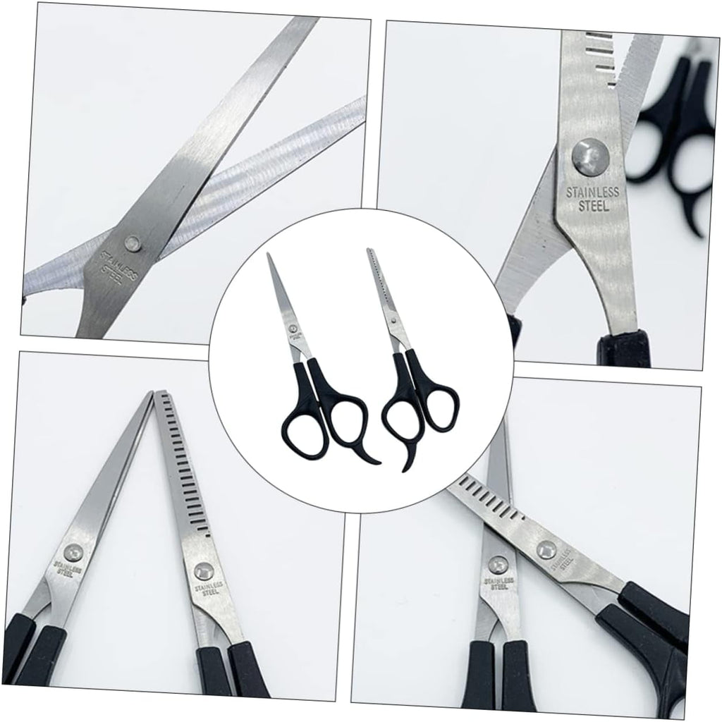 2 Pcs Sharp Hair Cutting Scissors, Stainless Steel Body and Abs Handle Multifunctional Thinning Shears for Hair Cutti... - Image 6