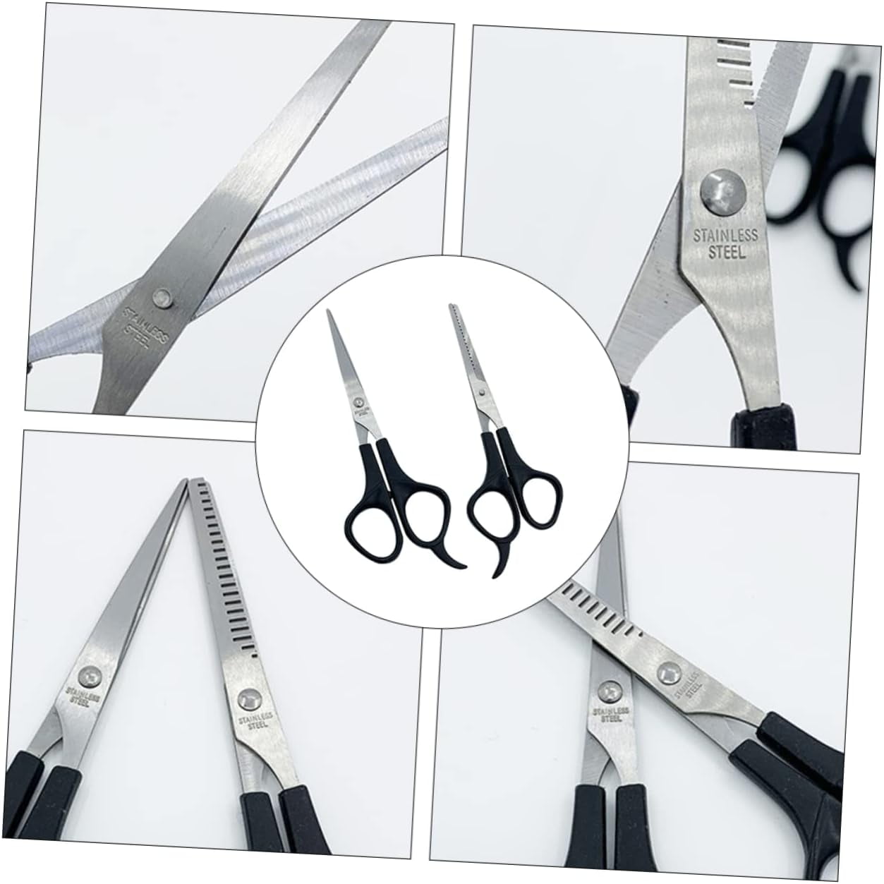 2 Pcs Sharp Hair Cutting Scissors, Stainless Steel Body and Abs Handle Multifunctional Thinning Shears for Hair Cutti... - Image 6