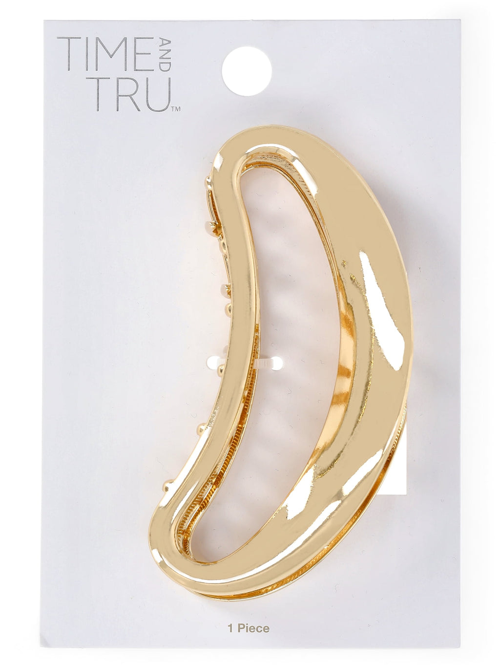 Time and Tru Women's Large Hair Claw Clip, Goldtone - Image 3