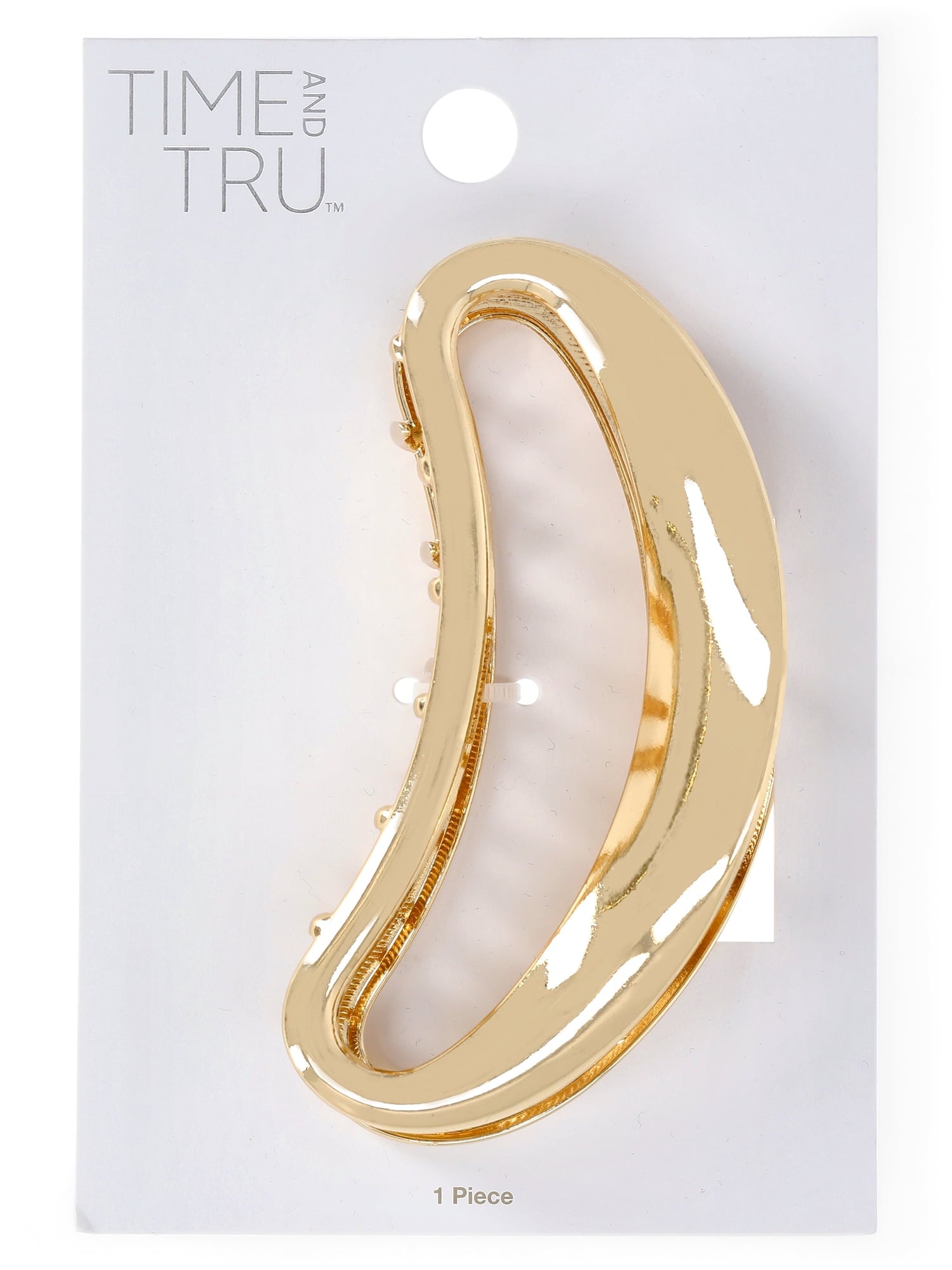 Time and Tru Women's Large Hair Claw Clip, Goldtone - Image 3