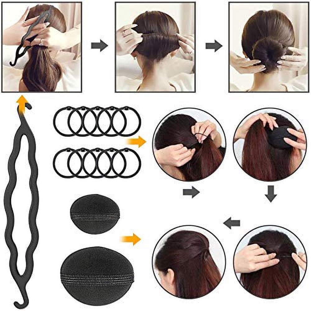 83 Pcs Hair Braiding Tool, Hair Styling Tool Kit Updo Ponytail Maker Accessories Topsy Hair Braid Kit - Image 6