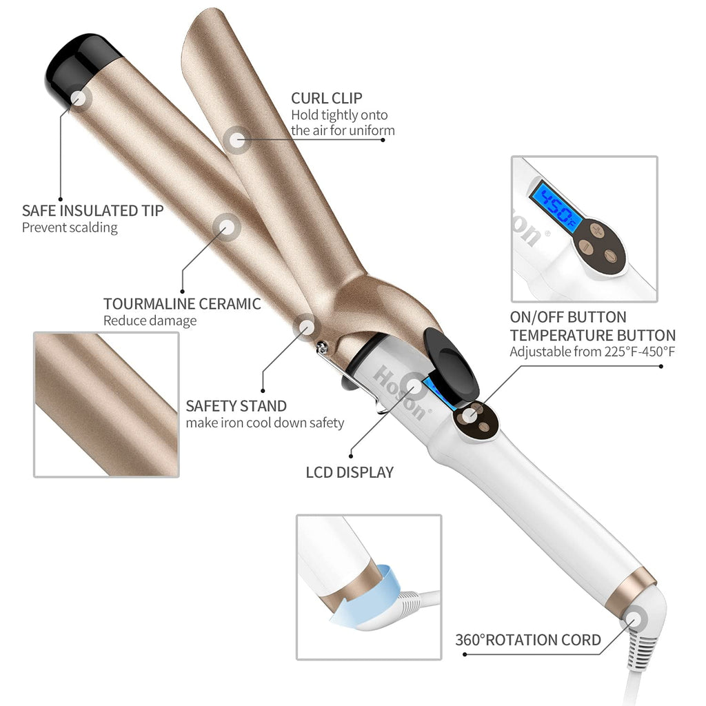 1 1/2 Inch Curling Iron Large Barrel, 1.5 Long Barrel Hair Curling Wand Dual Voltage, Ceramic Tourmaline Coating with... - Image 5