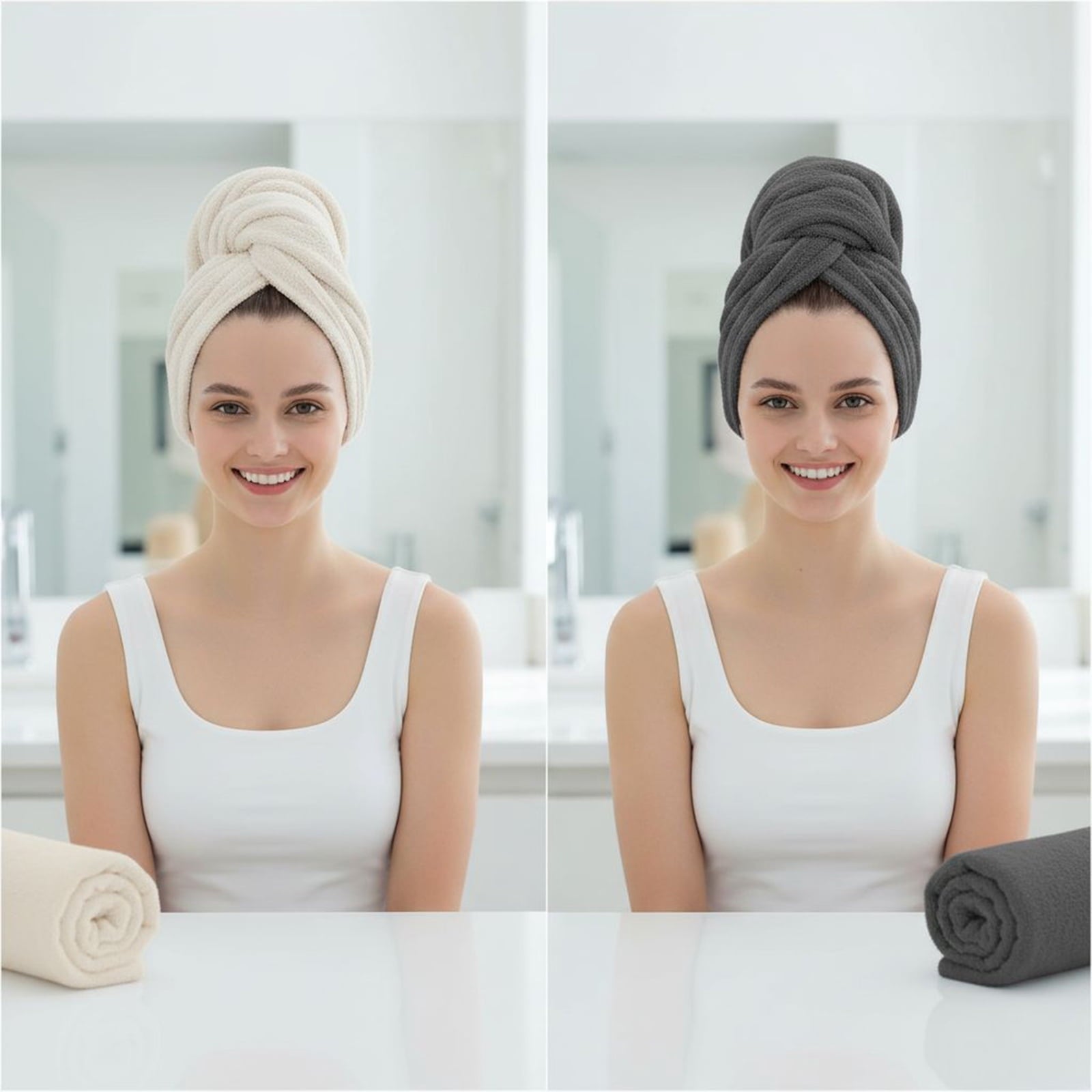 Large Microfiber Hair Towel for Women,Super Soft Anti Frizz & Quick Dry for Curly Hair,Ultra Absorbent Hair Wrap Towe... - Image 6