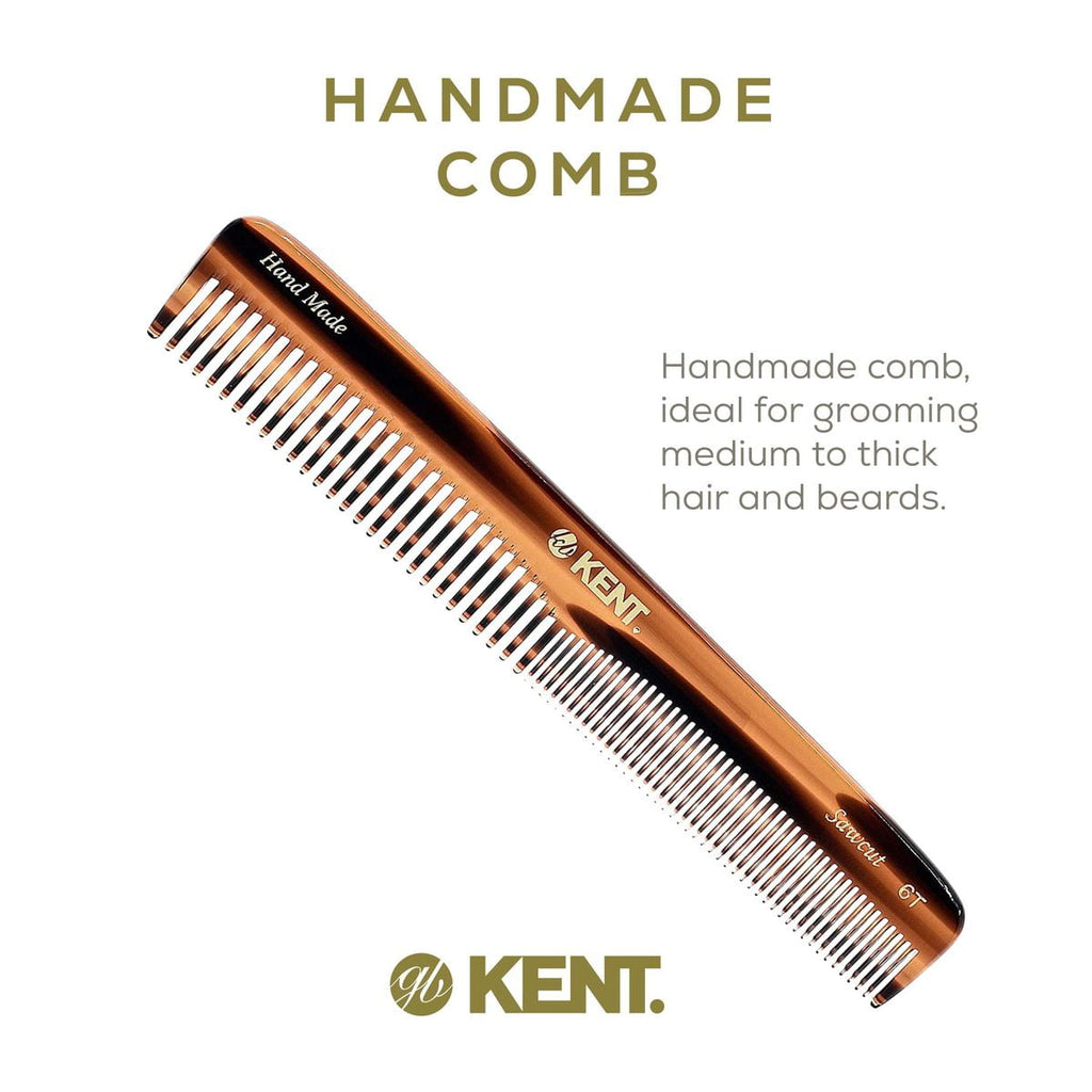 Kent 6T Fine Tooth Comb and Wide Tooth Hair Comb, Handmade Styling Comb for Hair Care, Barber Combs, Beard Combs For Men, Hair Styling Groom - Image 4