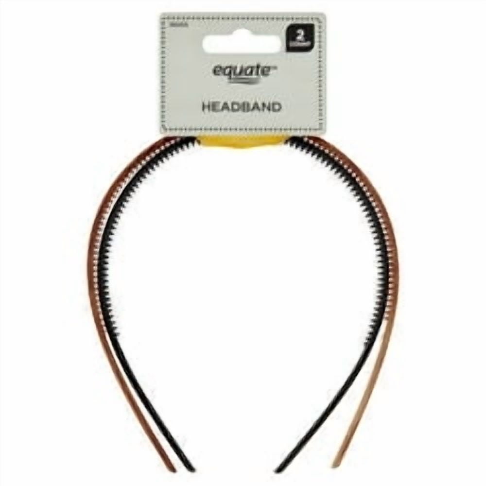 Plastic Headbands, Black and Brown, 2 Count - Image 2
