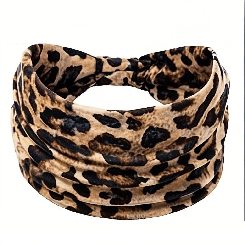 for Women Short Hair Non Slip Elastic Sweat Hairbands Leopard Print Soft Fabric Hair Bands Workout Yoga Running Sport... - Image 3