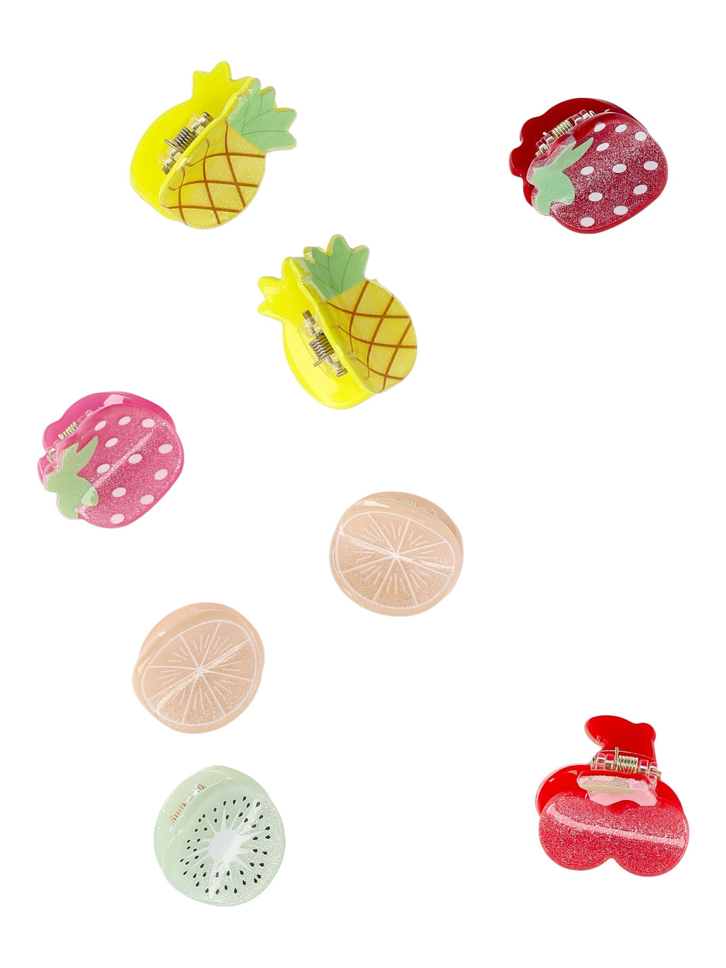 No Boundaries 8-Piece Women's Fruit Mini Hair Claw Clips Set - Image 3
