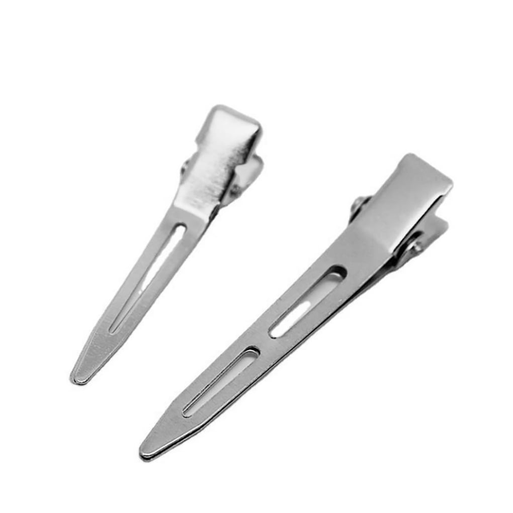 50 Pack 1.75 Inches Single Prong Curl Metal Hair Clips for Dreads Lock Clips Hair Alligator Clips Silver Section Clip... - Image 4