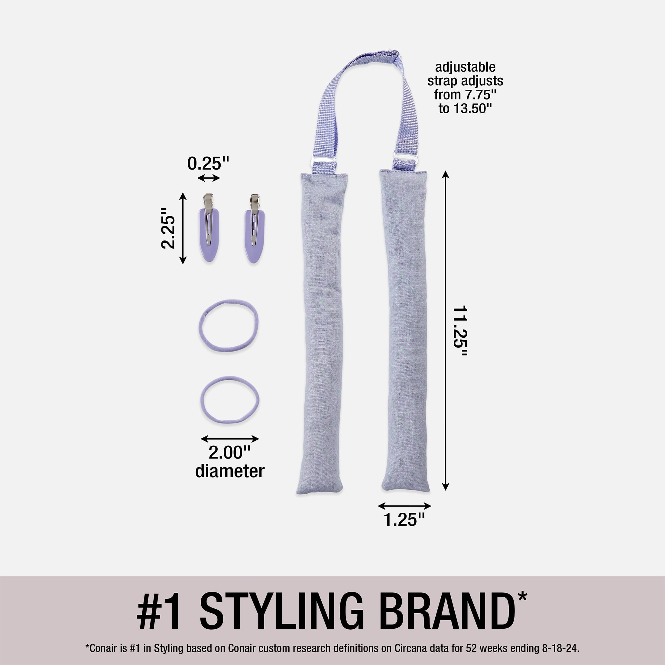 5-Piece Hair Roller Set, XL Rollers with Clips & Ponytailers - Image 3