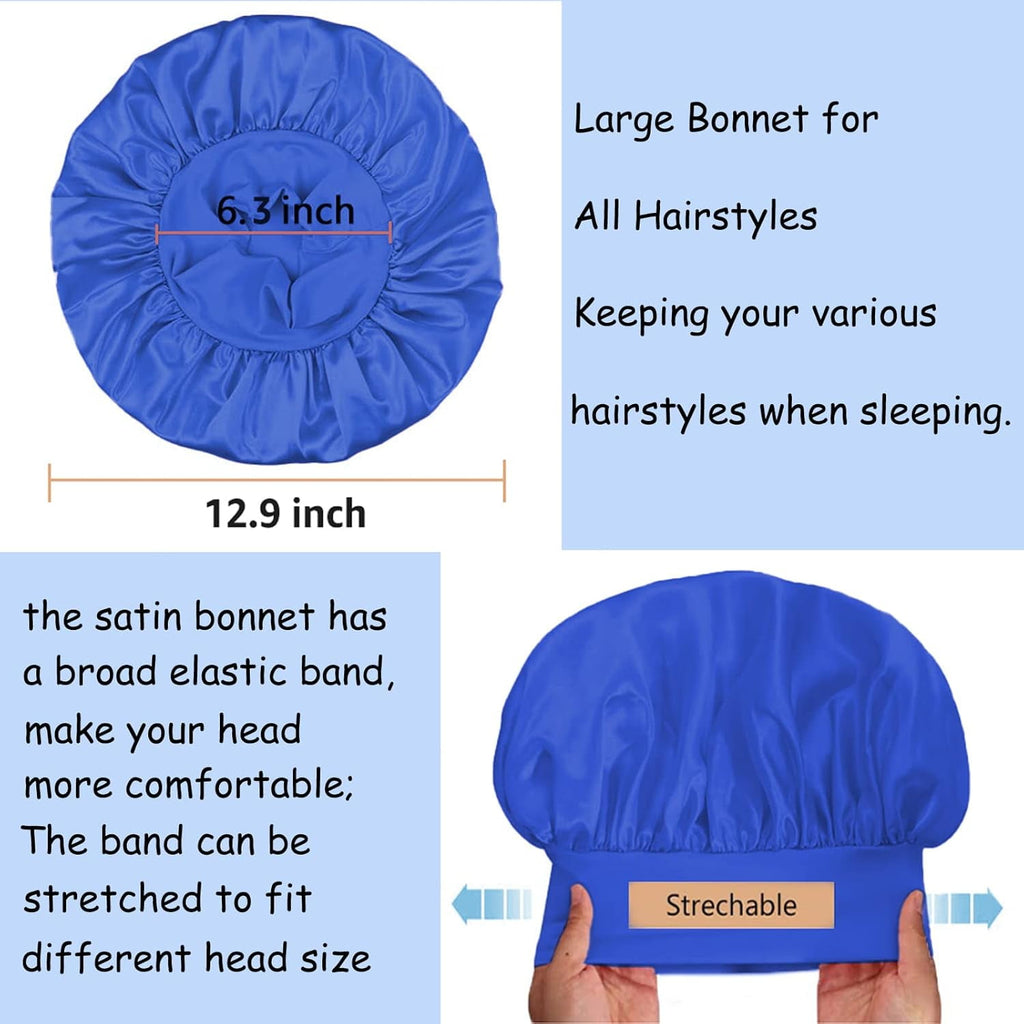 Bet Set , Wide Band Satin Hair Cap for Women with Curly, Braided or Natural Hair , Super Soft Nighttime Hair Protection - Image 4