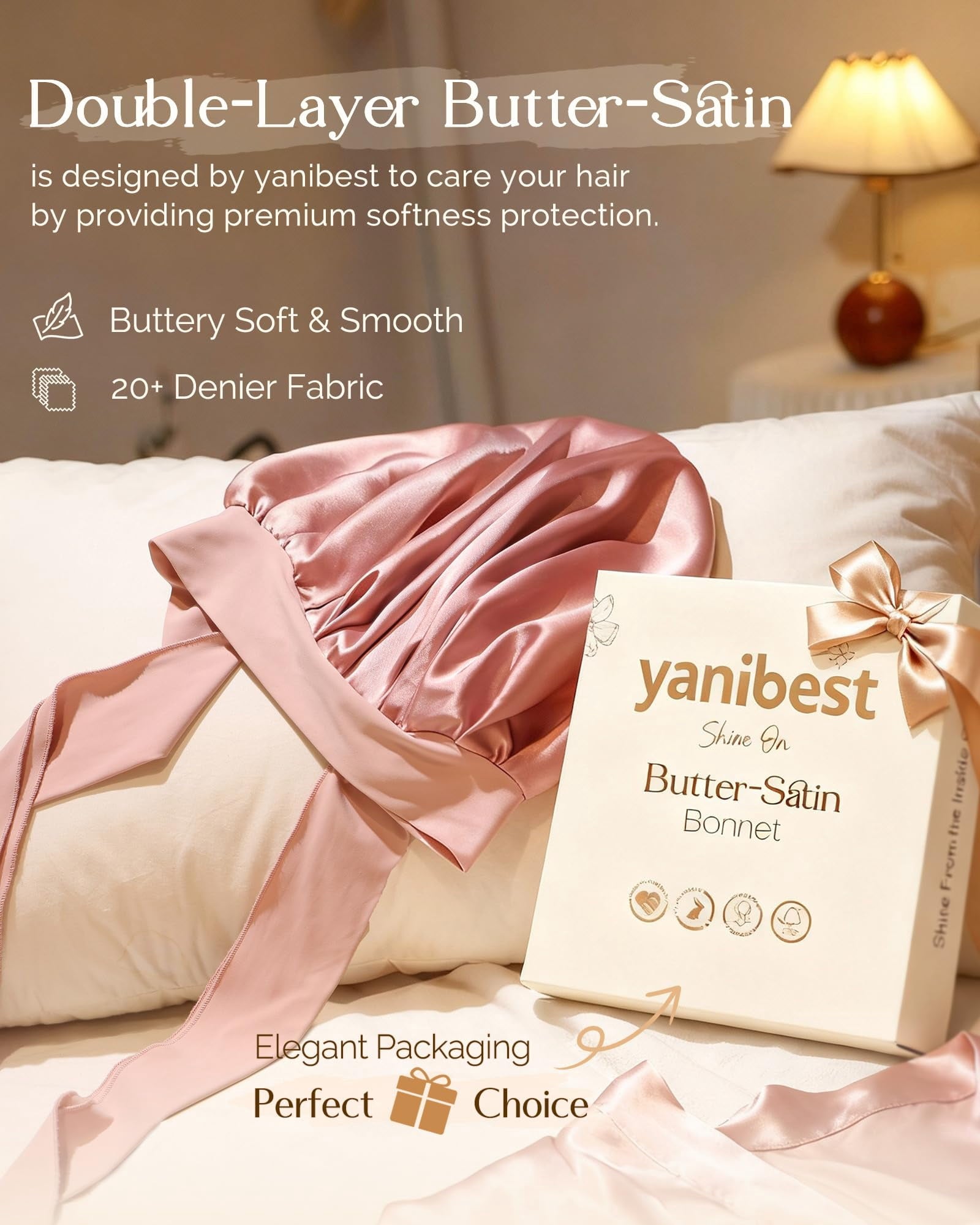 Adjustable Silk Bet for Sleeping Women Double Layer Satin Bet Reduce Friction Prevent Frizz Curly Hair - Image 5